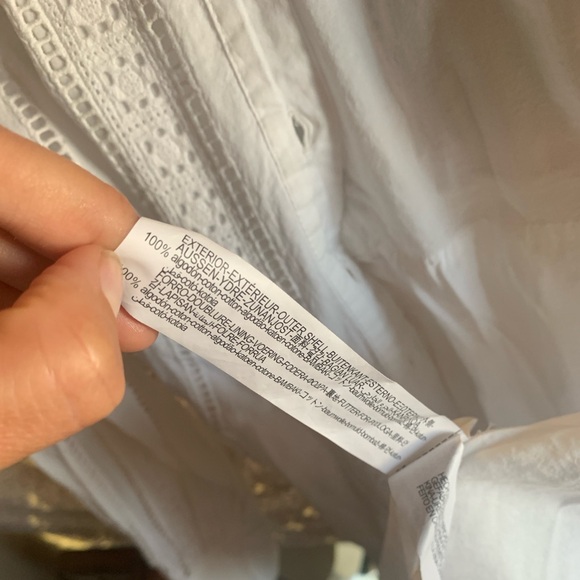 Zara Eyelet Dress size M‎ white mini buttons up collar summer vacation travel - Picture 7 of 16